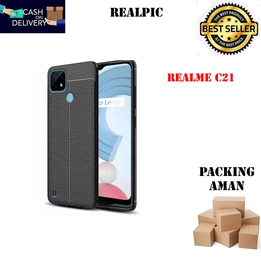 Case Auto Focus Realme C21 Leather Experience SoftCase Slim Ultimate / Casing Kulit