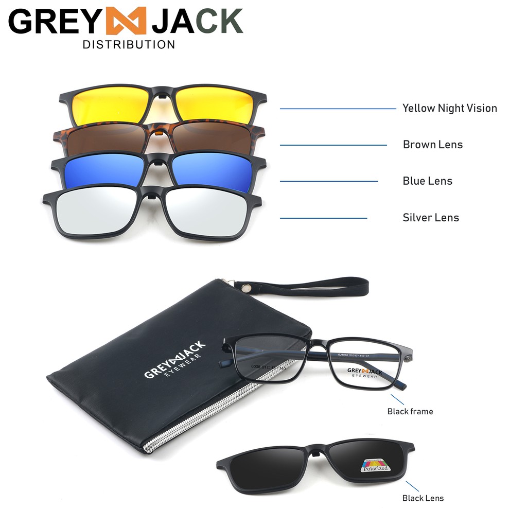 

Grey Jack Kacamata Clip on Pria dan Wanita 6038