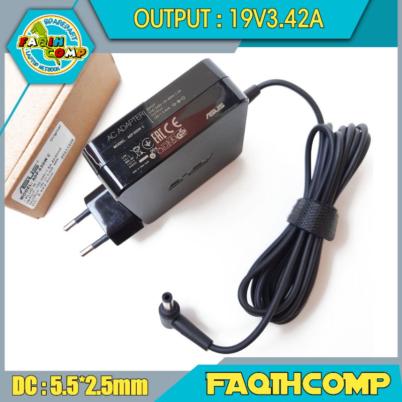 ORIGINAL Adaptor Charger Laptop Asus A450C X402C X450C S300C X452C 19V 3.42A 65W DC (5.5x2.5mm)