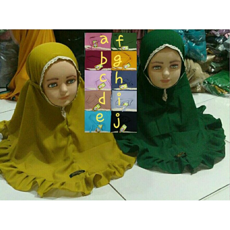 bergo anak renda rempel