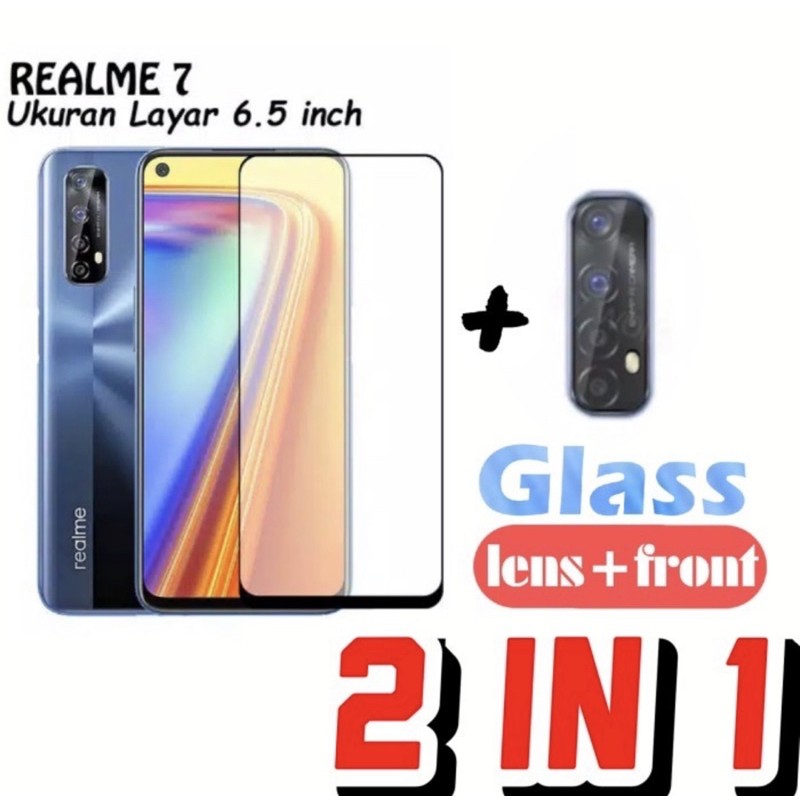 Tempered Glass Full Lem 9D Realme 7 / 7 Pro / 7i C17 New