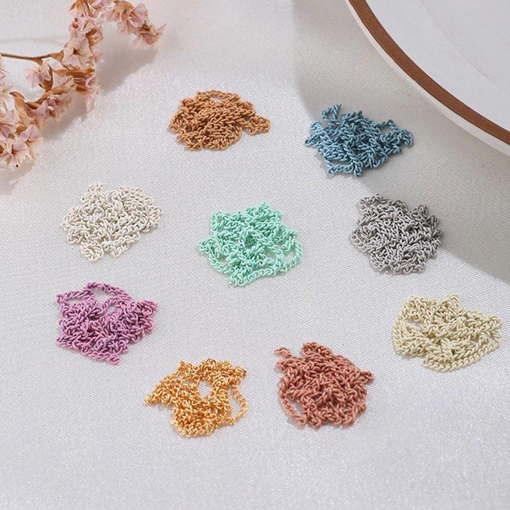 AUGUSTINA Agustina Nail Art Rantai Ins Gaya Gadis Multi-Warna Cincin Gesper Rantai|Perhiasan Paku Charm DIY