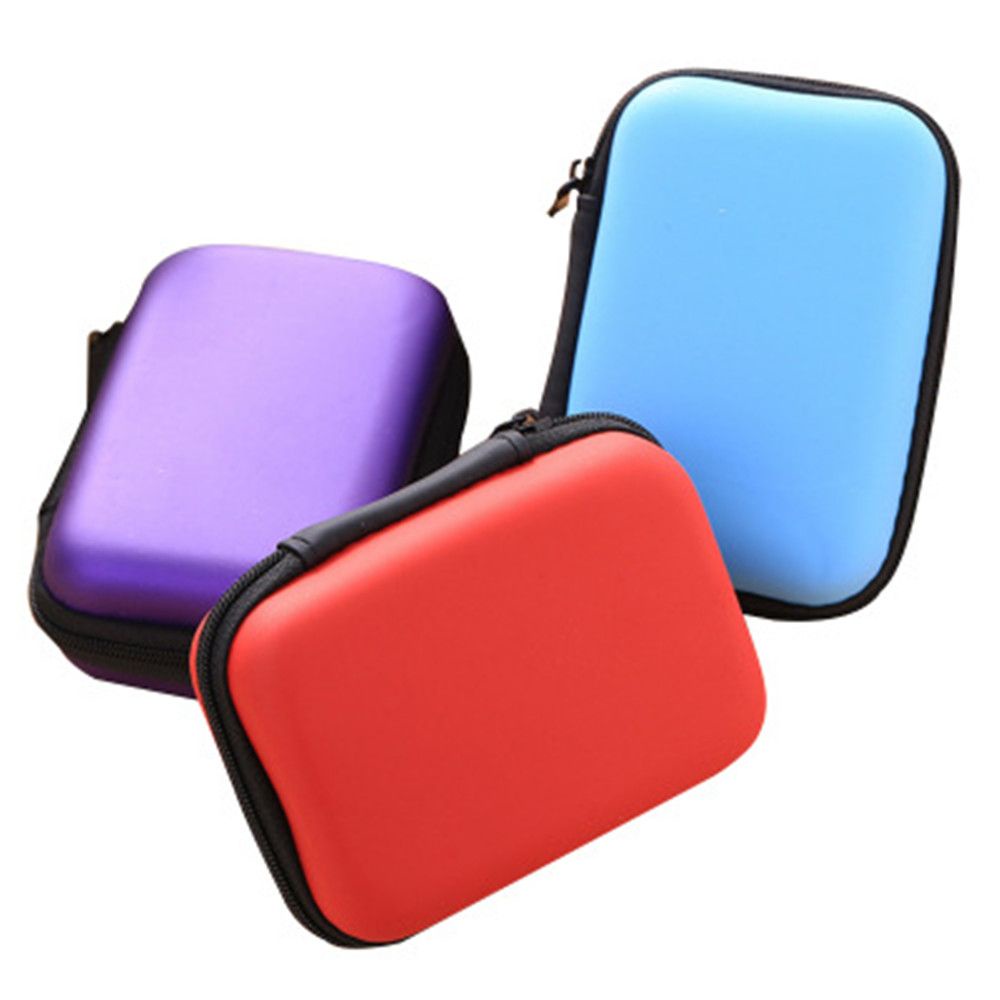 QUINTON 2.5&quot; HDD Bag Earphone Box Hard Disk Case EVA Storage Box Portable Cover External Drive Protector HDD Carry Case Multifunction Zipper Pouch/Multicolor