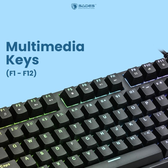 Keyboard Gaming Mechanical TKL Sades Khanda / Removable Switch - Putih