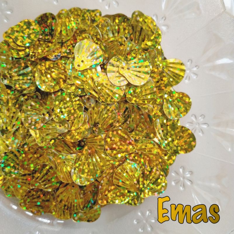 Ramboci Payet Manik Kerang Ukuran 12x14MM Isi 5 Gram