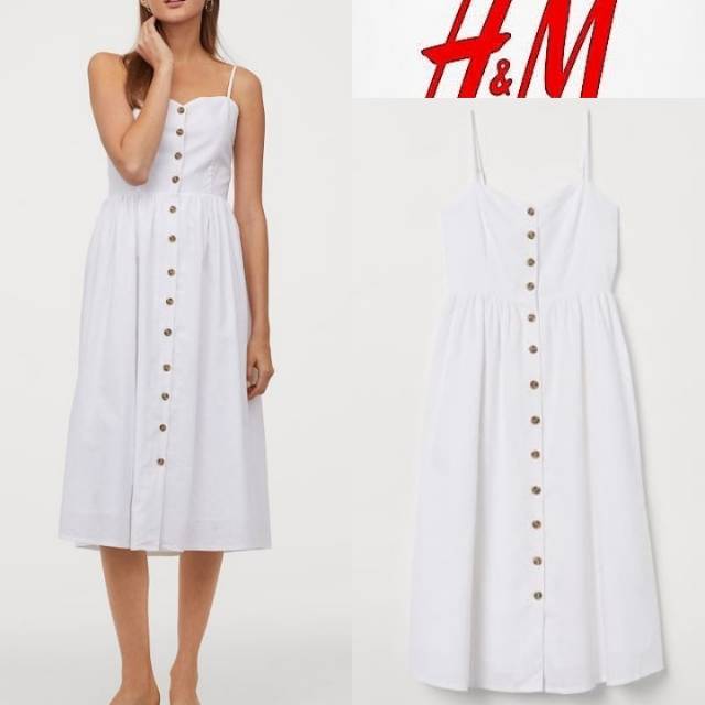 h&m linen blend dress