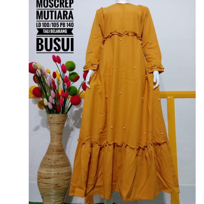 Gamis zee zee mutiara wollycrepe rempel busui umbrella busana muslim lebaran sale baju wanita syari