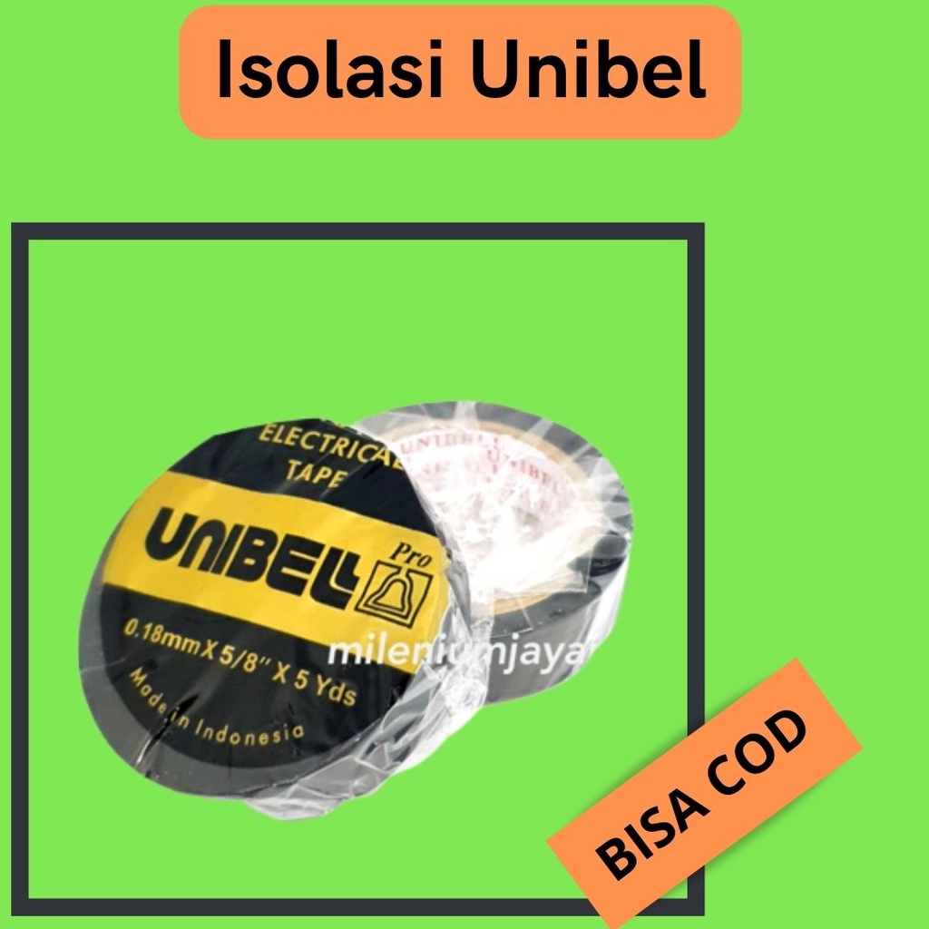 

Isolasi Hitam Kabel Listrik Unibell 5 Yards / Isolasi Solasi Solasiban Solatip Hitam Kabel Listrik Tahan Panas