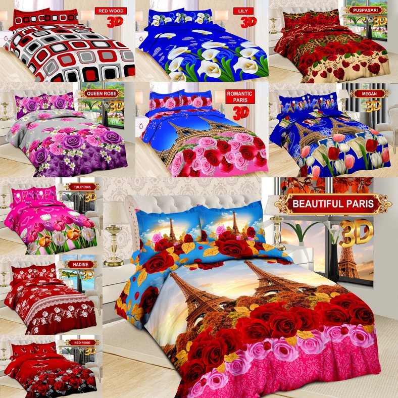 (BISA COD) SPREI BONITA 3D UKURAN 180 x 200 NO.1 KING SEMUA MOTIF BUNGA / KEMBANG SPRAI BAGIAN 2 BTS