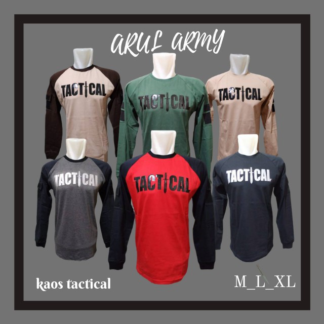Baju kaos tactical army militer bdu outdoor hiking kemeja lapangan kasual katun lengan panjang murah
