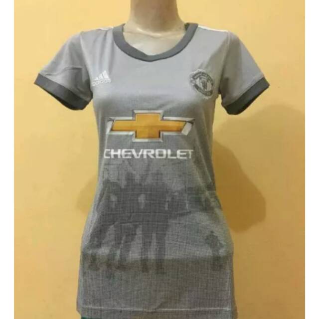 Jersey Grade Original MU Manchester United 3rd Third Ladies 2017 2018 Kaos Bola Futsal Olahraga Gym