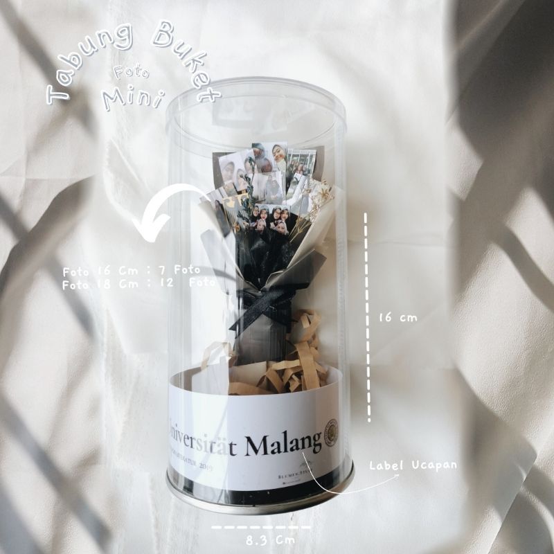 TABUNG BUKET FOTO MINI / BUKET MINI / PREMIUM / UNTUK WISUDA / ANNIVERSARY