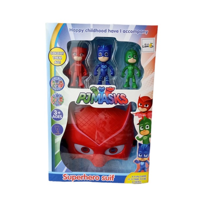 Mainan Robot Figure Pj Masks Set Topeng Pj Masks Lampu Kado Anak Cowok