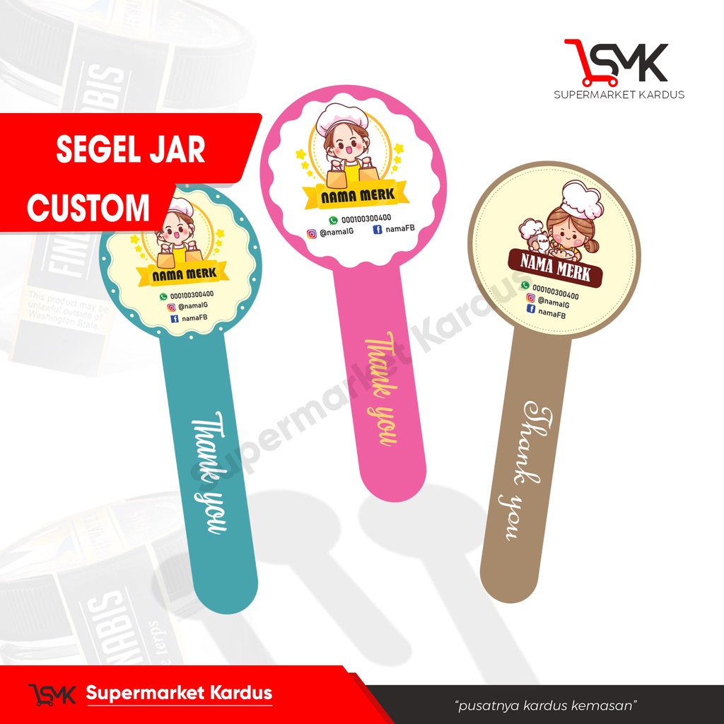 

Sticker Segel Jar (Custom) / Sticker Segel Kemasan / Label Kemasan /jarsealed