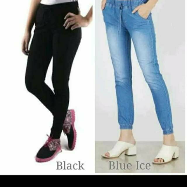  Celana  joger jeans  wanita  panjang jeans  cewek slimfit 