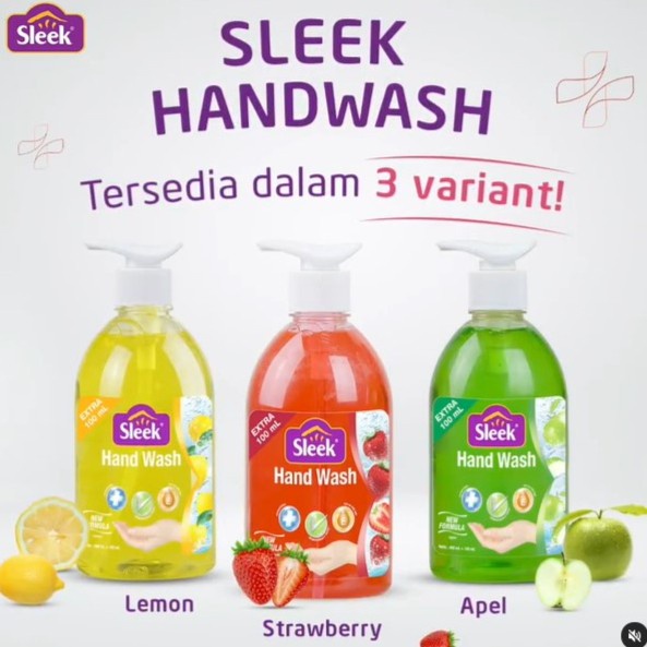 BPOM SLEEK HAND WASH ANTIBACTERIAL REFILL 400ML ( 3 VARIANT) / HANDWASH SABUN CUCI TANGAN SLEEK / SYE