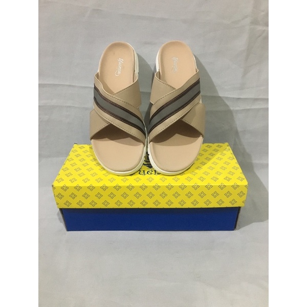 Sandal slide fashion wanita YUENSA VALORA KHAKI