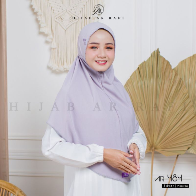 TERBARU ✅ AR 484 HIJAB INSTAN by HIJAB AR RAFI ORIGINAL || INAYAHHIJAB-Silver