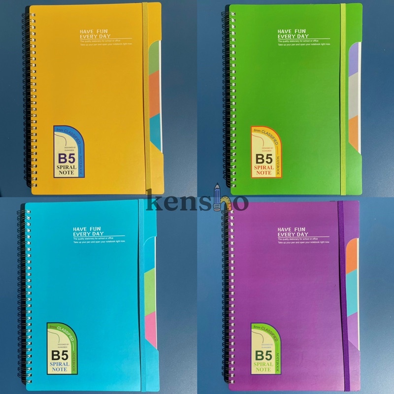 KENSHO Notebook Buku Catatan Spiral Colour Polos B5 - 80