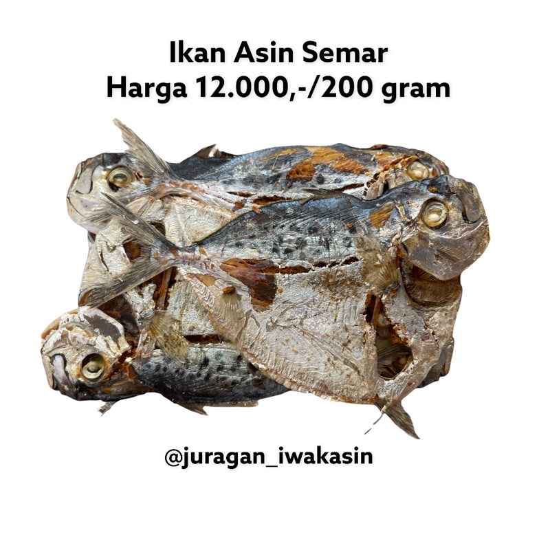 

ikan asin semar / ikan asin bagong / ikan asin gepeng / kemasan 200 gram / juragan iwak asin