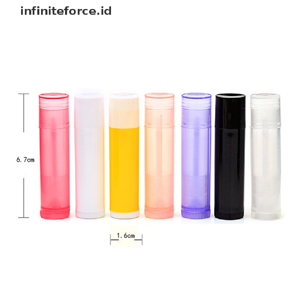 (Infiniteforce.Id) 10pcs Botol Lipstick / Lip Balm Kosong 5g 7 Warna