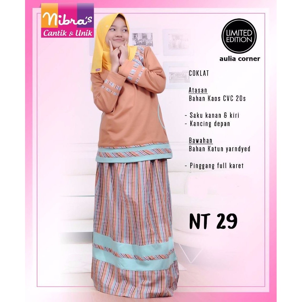 TERBARU MURAH Model Gamis Terbaru Nibras NT 29 Coklat Gamis Remaja Murah