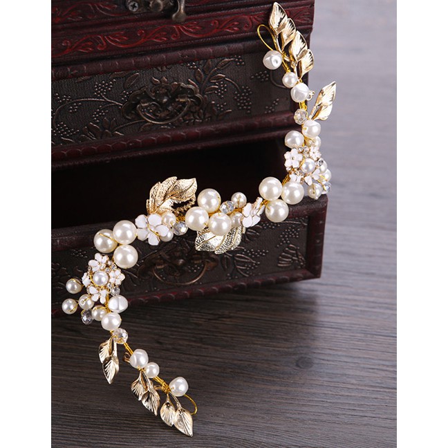 LRC Aksesoris Rambut Fashion Gold Color Pure Color Decorated Hair Accessories D59543