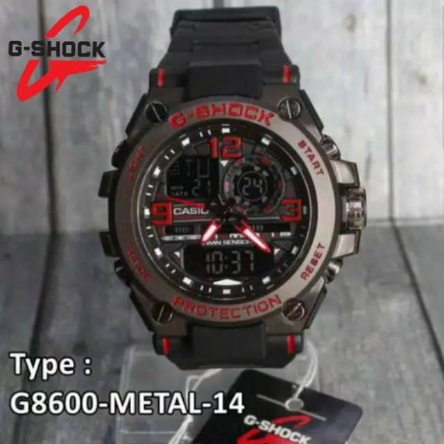 JAM TANGAN PRIA GSHOCK CASIO G SHOCK GST 8600 FULL BLACK METAL