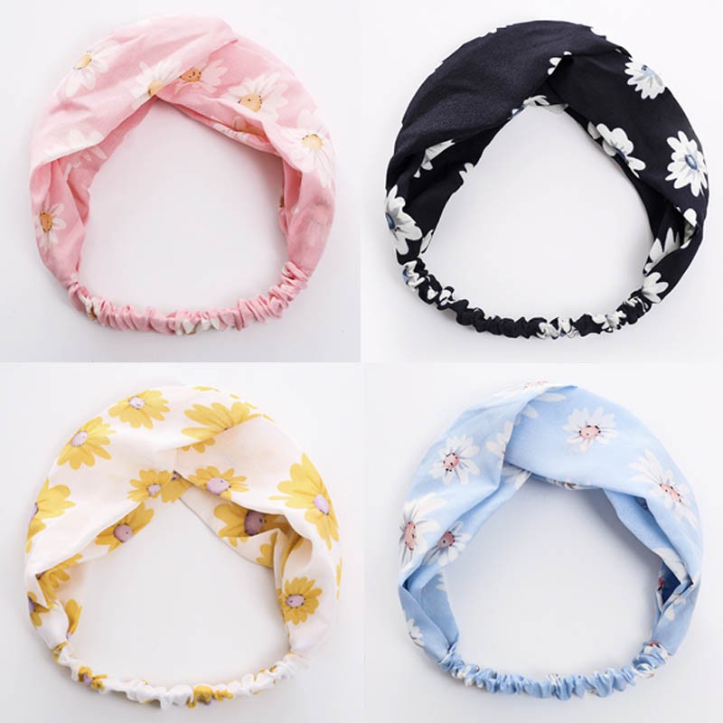 OVERFLOWS.ID ✿ Bando Korea Bandana Fashion Murah Motif Bunga Vintage Garis Polkadot