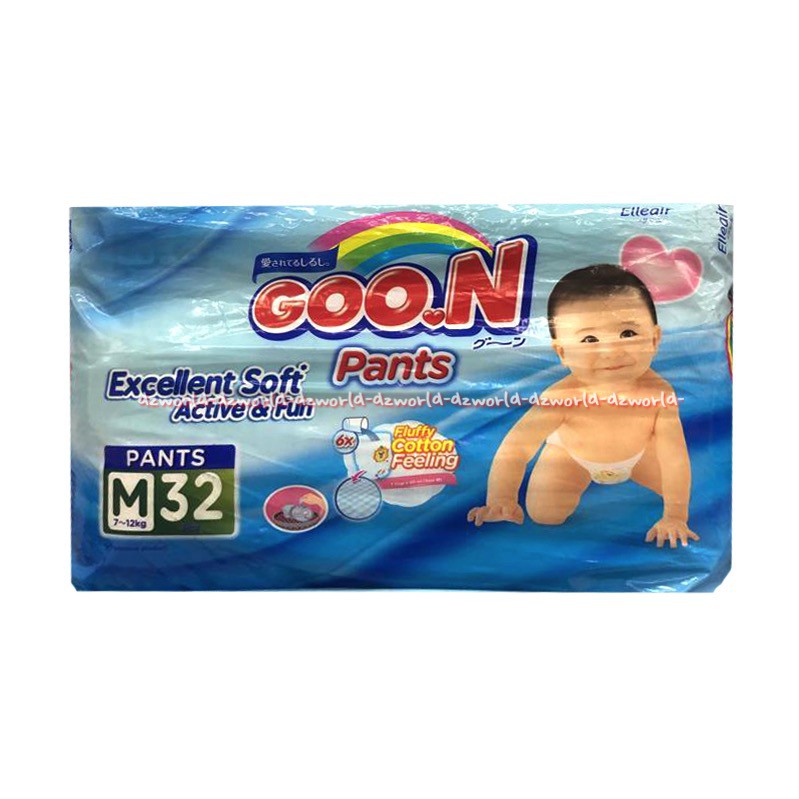 Goon Excellent Dry M 32 Pants diapers celana dengan daya serap cepat dan nyaman untuk sikecil