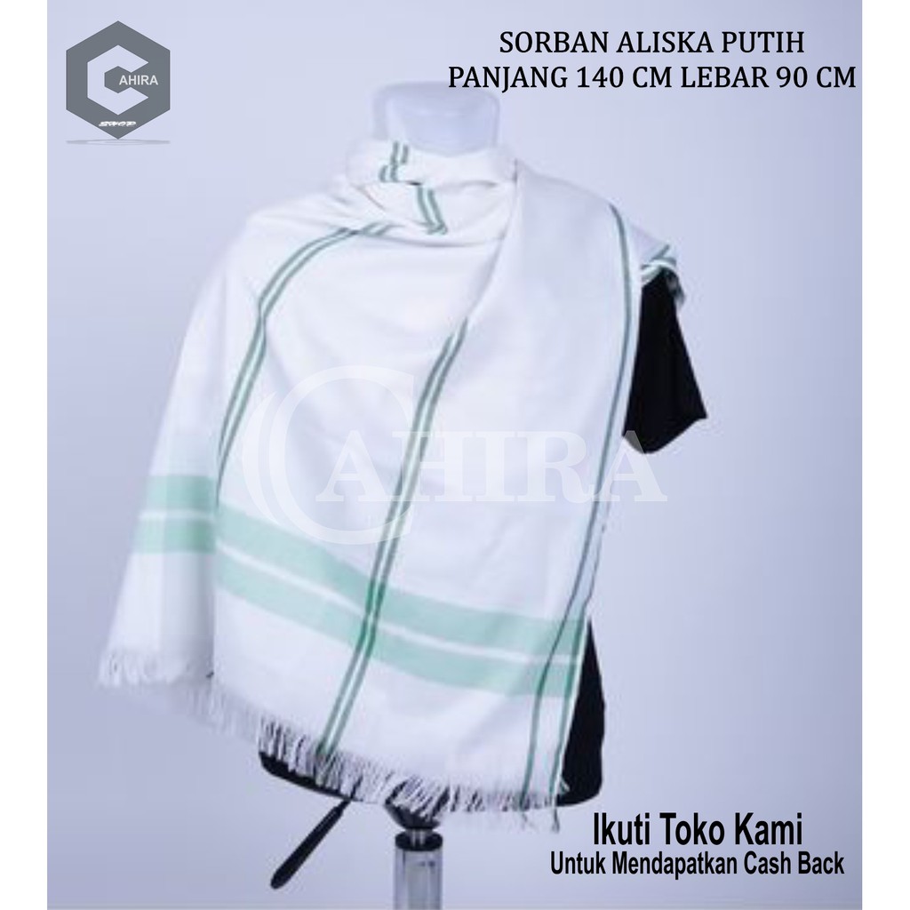 PROMO SORBAN PUTIH SORBAN HAJI ALISKA KUALITAS SUPER TEBAL ORIGINAL