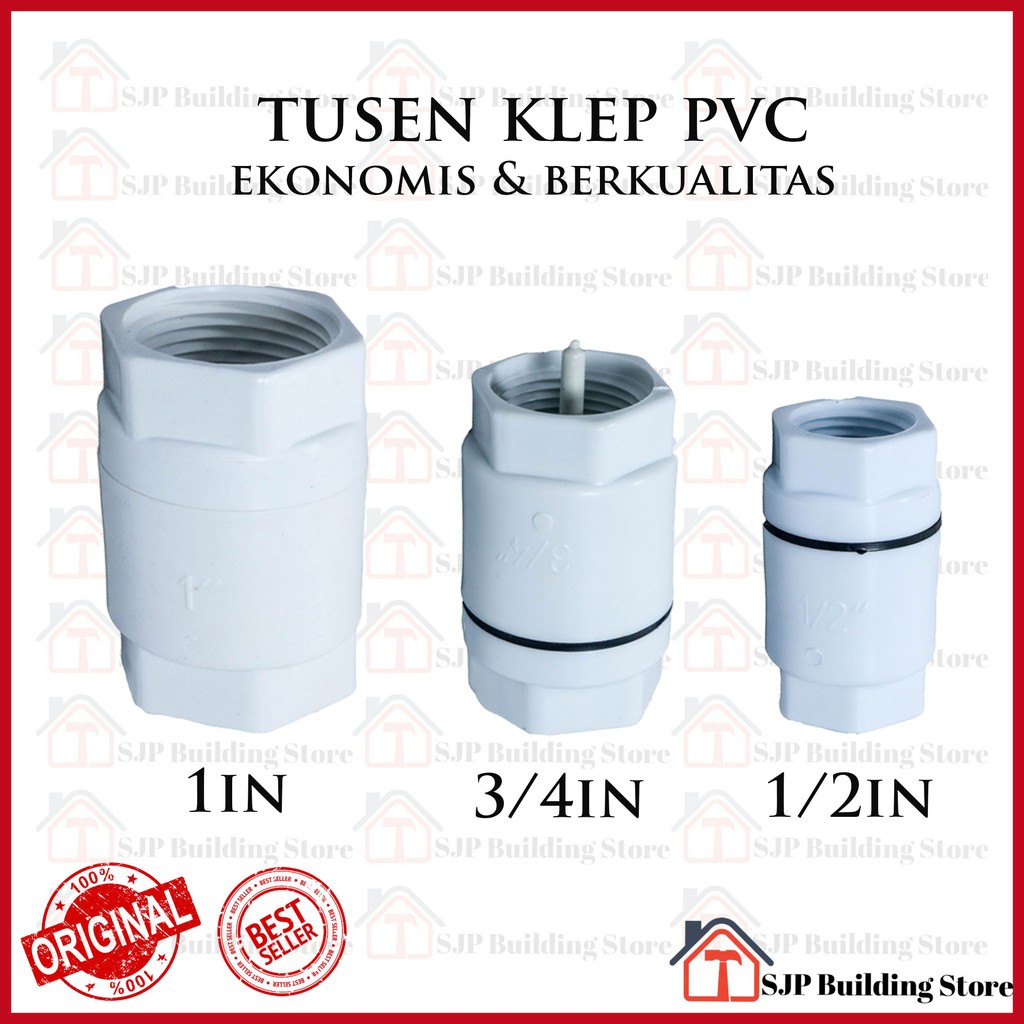 Tusen Klep 1/2 3/4 1 Inci Inch Tosen Tossen Pvc