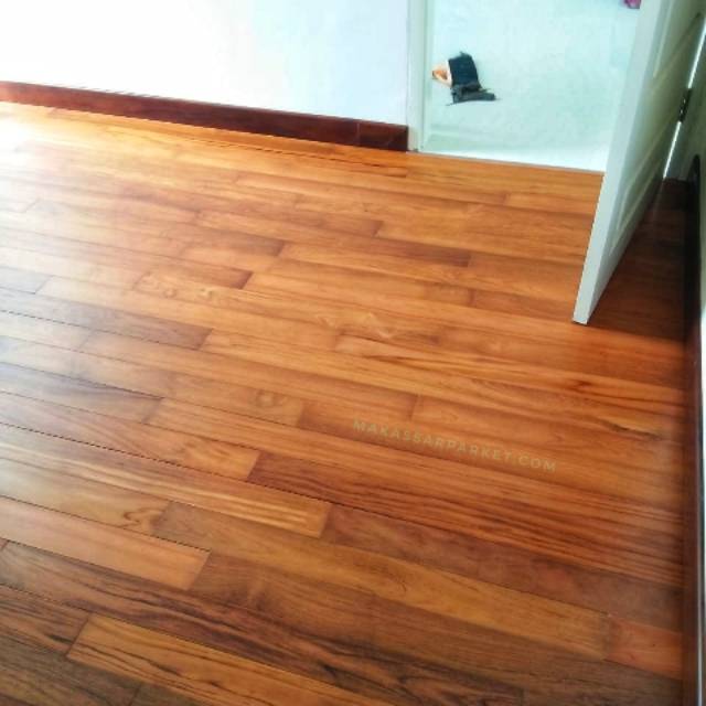 Lantai kayu jati solid-flooring jati-parket jati solid | Shopee Indonesia