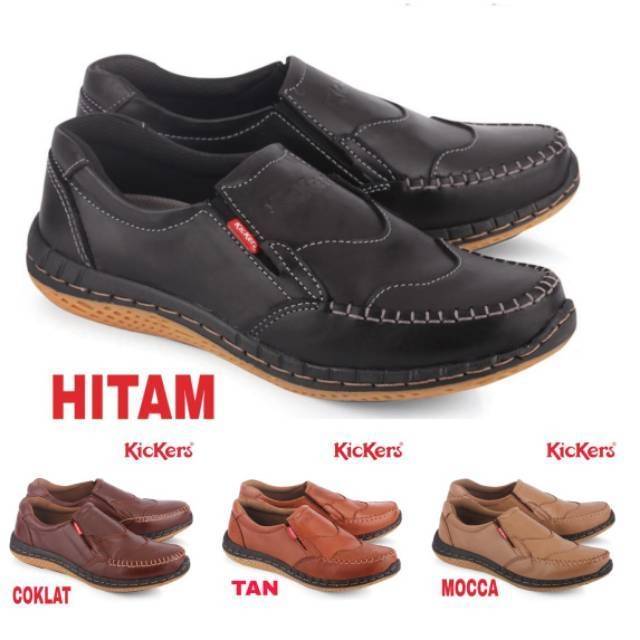 Sepatu Casual Pantofel Kulit Sapi Asli Garut replika
