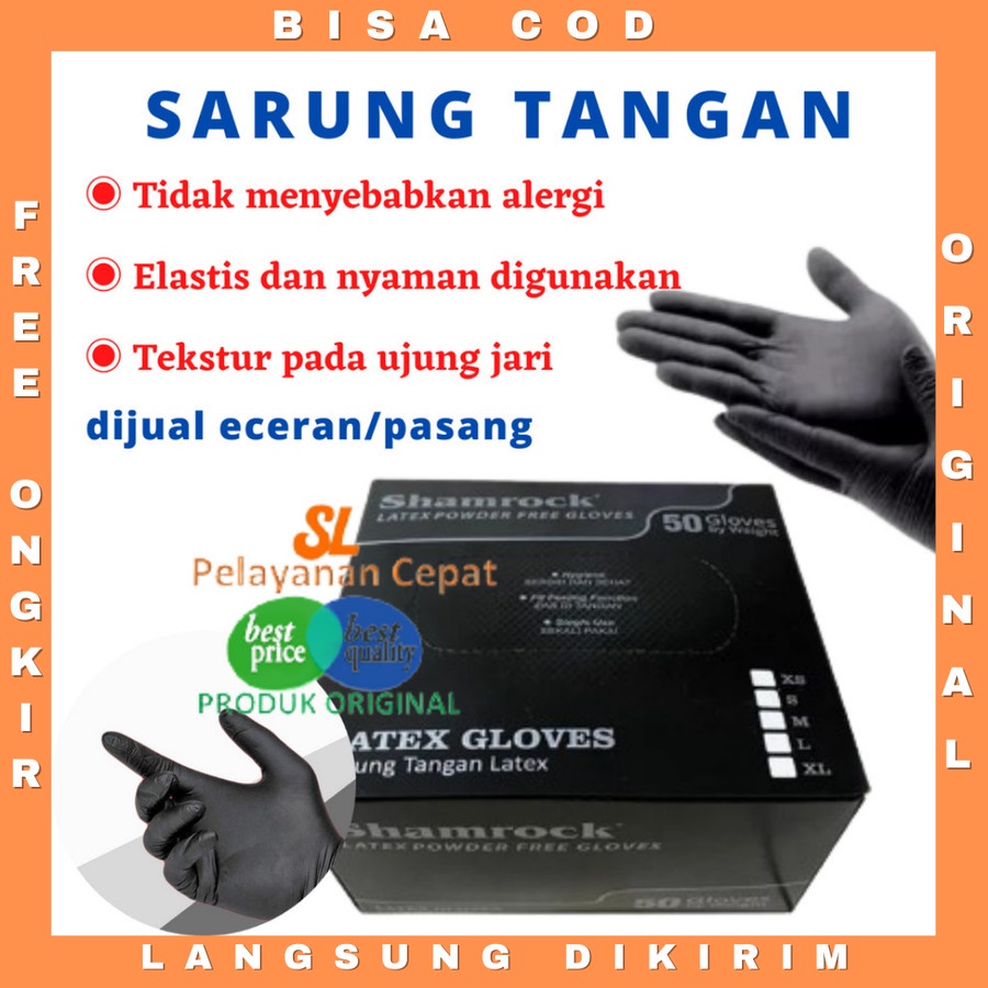 Sarung Tangan Karet Safety Glove Shamrock Latex Lentur Harga Eceran