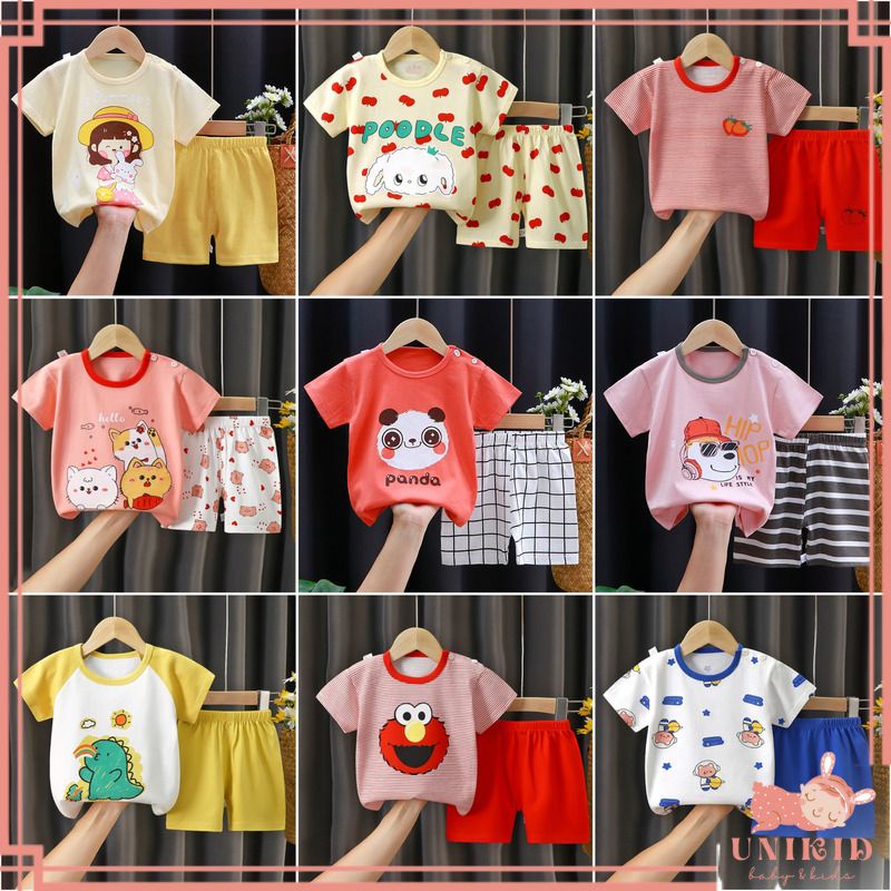 UNIKID COD Baju Bayi Laki Laki Baju Bayi Perempuan Stelan Bayi Stelan Anak Import Korea 0-4 Tahun Setelan Anak Setelan bayi Laki Laki