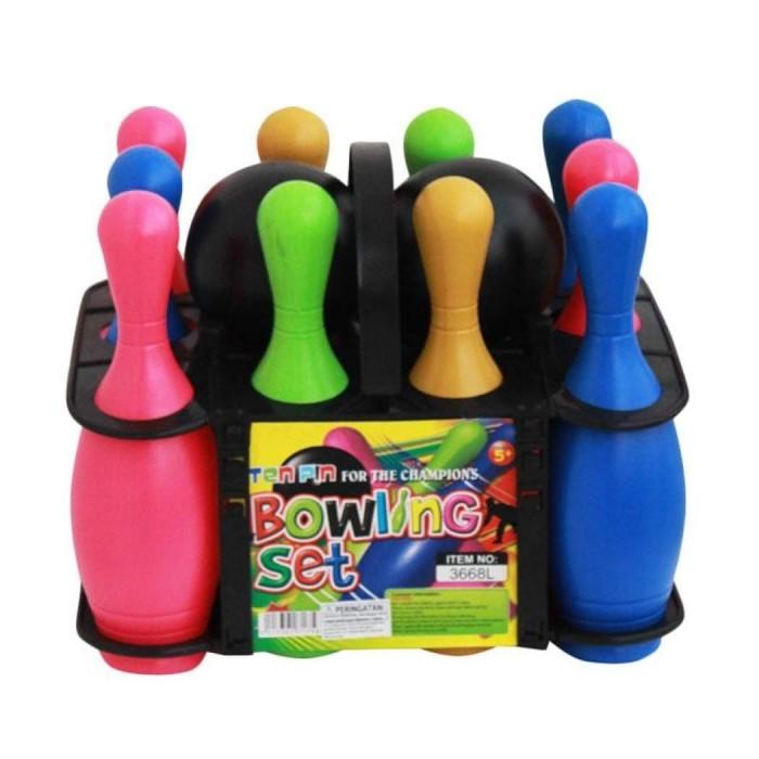 Bowling Plastik Olahraga Edukasi Anak 10 Pion 2 Bola Kado Bagus