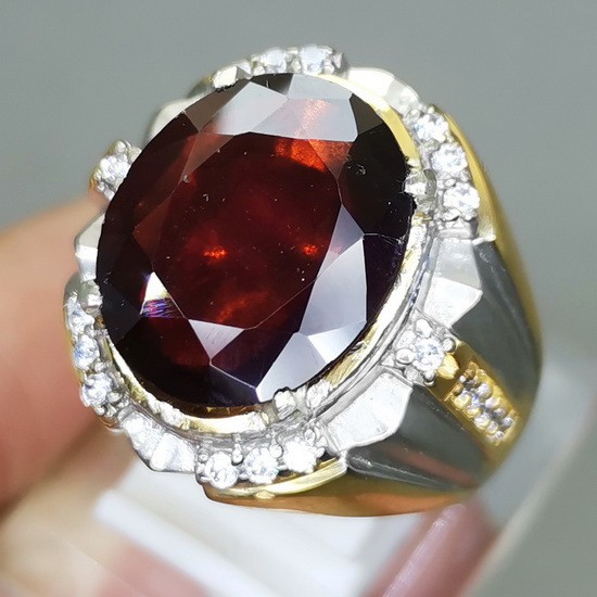 BATU CINCIN PERMATA ASLI MERAH GARNET BAGUS