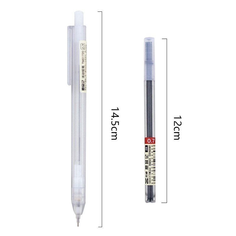 2pcs / set Pensil Mekanik Otomatis 0.5mm / 0.7mm