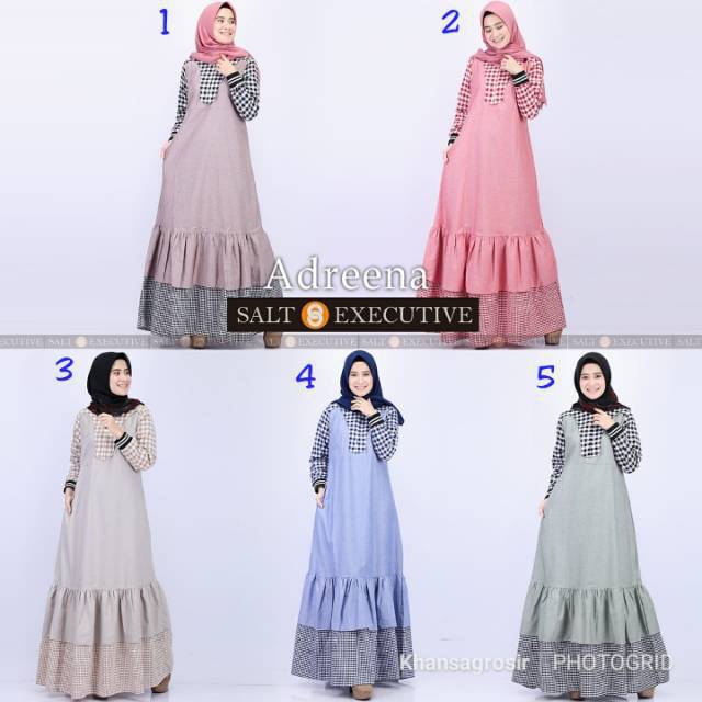 ORIGINAL Gamis Casual Adreana Dress by Salt Executive /gamis busui katun kotak realpic 100% ORI