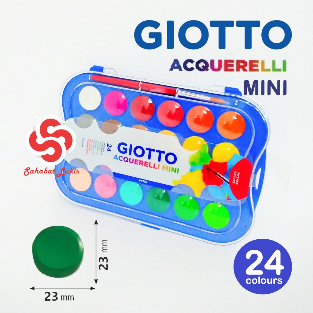 

MINI Giotto Acquerelli 24 Warna (Water Color Cake /Cat Air) / Watercolor Giotto 23 mm