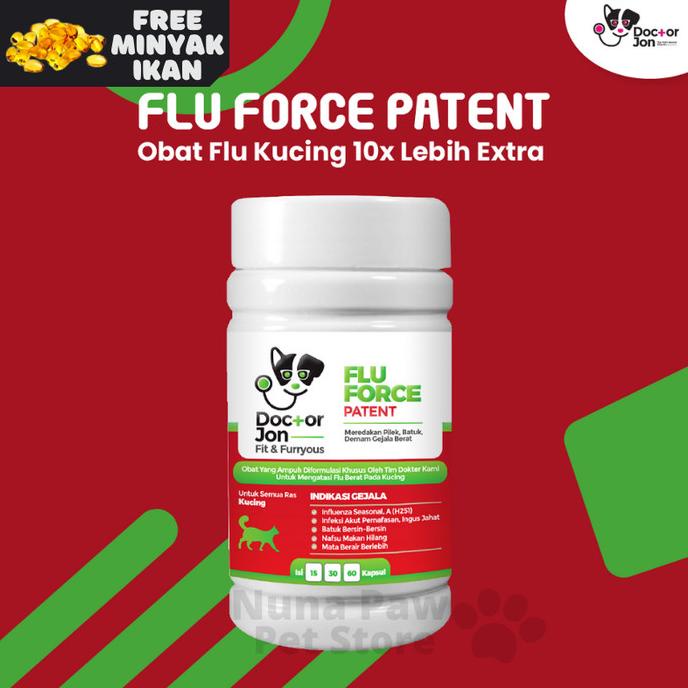 VITAMIN DR JON FLU FORCE PATENT Vitamin kucing batuk pilek obat sakit