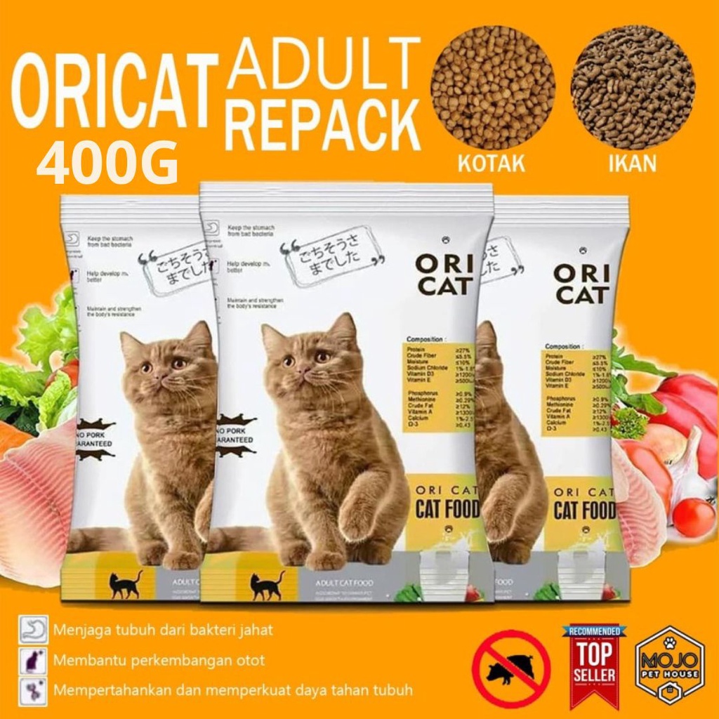 Makanan Kucing Import Merk Ori Cat Kemasan 400gram FEZONE