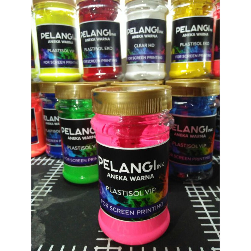 

Fluo pink 200 gram cat tinta sablon plastisol flo ping cocok utk meja sablon rel thailand portable
