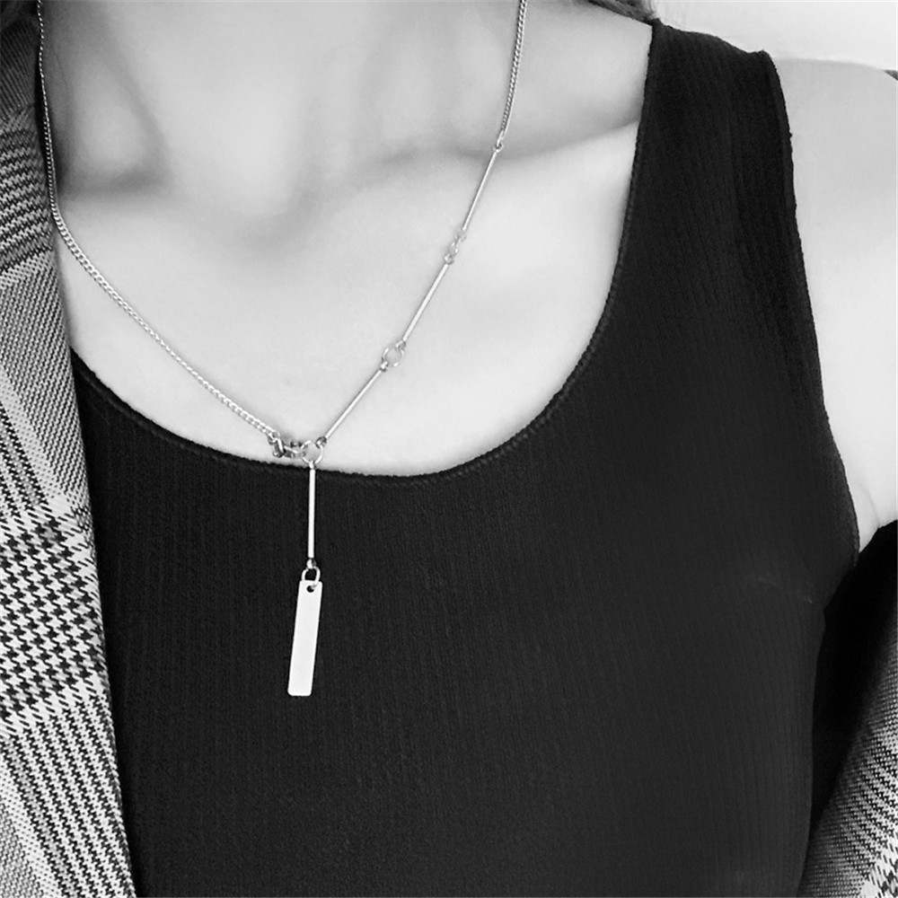 【COD Tangding】Choker Clavicle Chain Stainless Steel Cold Wind Short Necklace