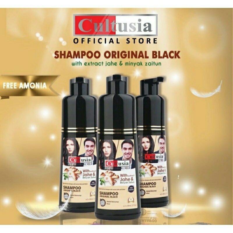 Cultusia Black Shampoo Original / Semir Rambut Instan / Shampoo Black Shampo Uban  Penghitam Rambut Uban / Hair Shampo Black Shampo Uban / CAT RAMBUT CULTUSIA