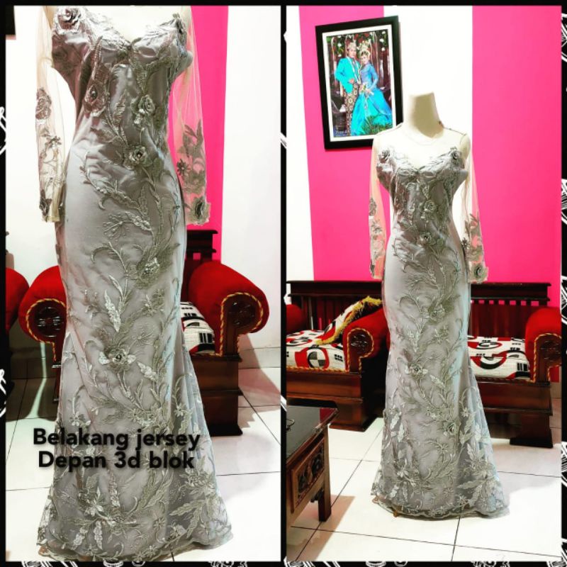 dres singer/baju singer/baju penyanyi/duyung blok silver 3d