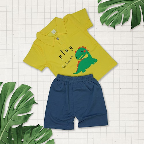 Setelan Play Green Dinosaurus K5