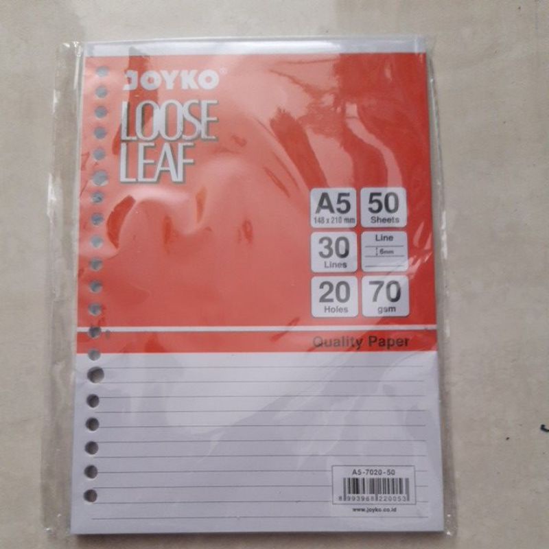 

kertas loose leaf a5 / kertas loose leaf joyko a5 / kertas loose leaf / loose leaf / loose leaf a5