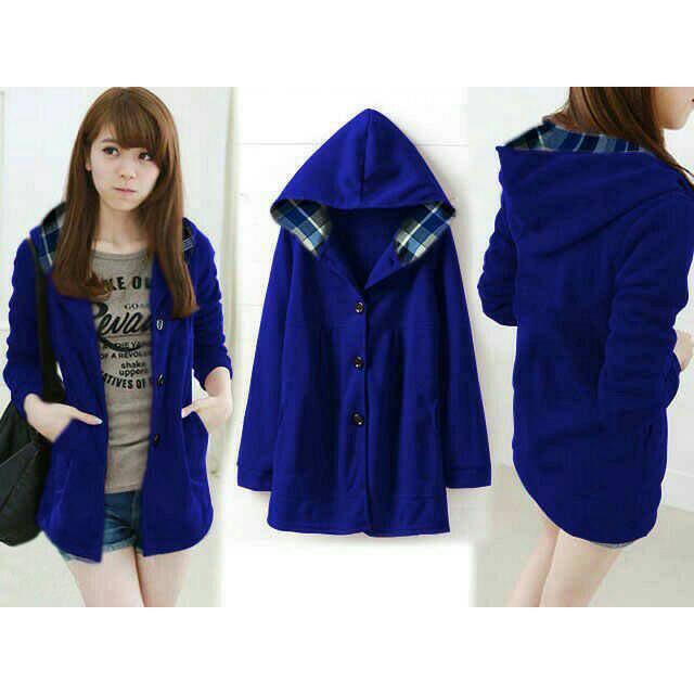 Jaket Melda/Jaket cewek jaket wanita baju cewek baju cewek bebyterry biru elektrik dan navy